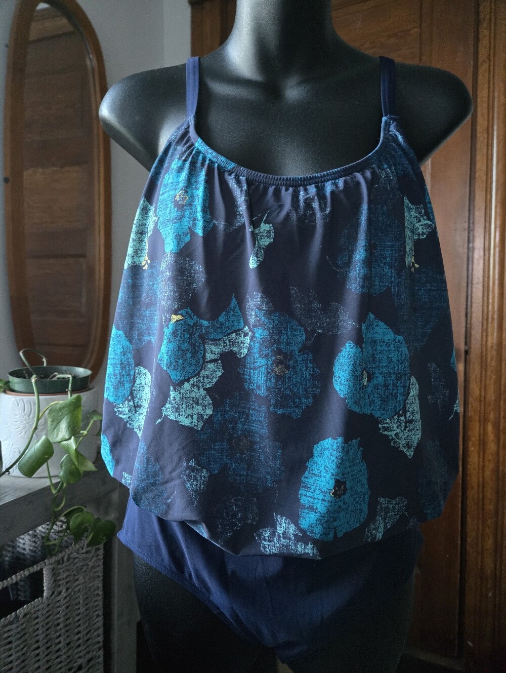 L.L.Bean One-Piece Floral Minimizing Swimsuit
